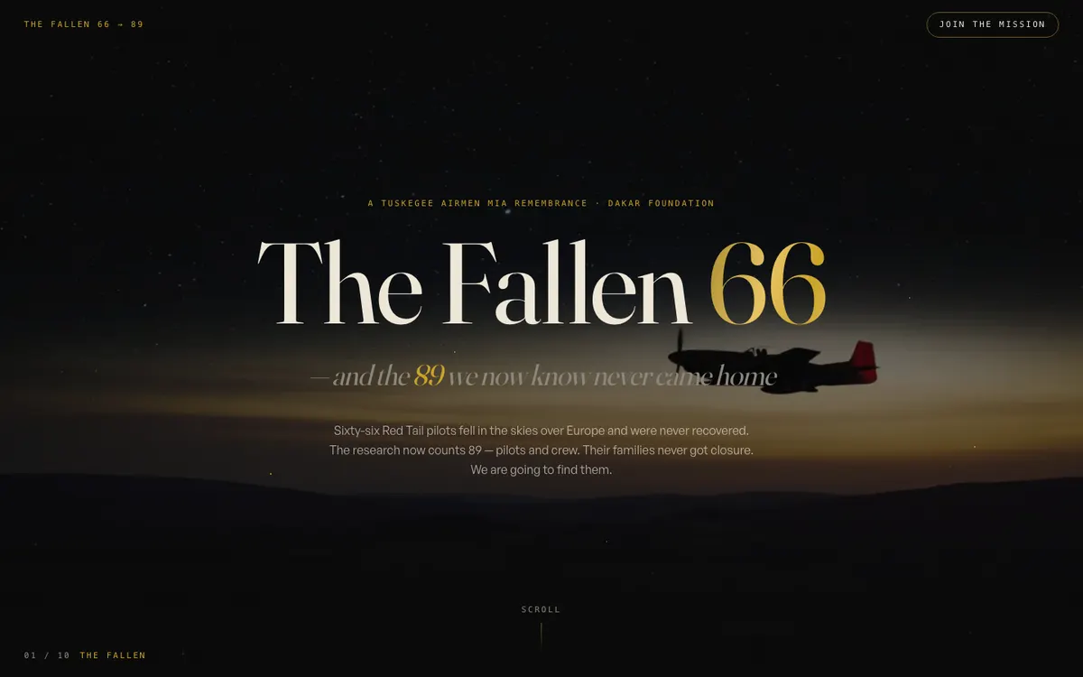 The Fallen 66 website
